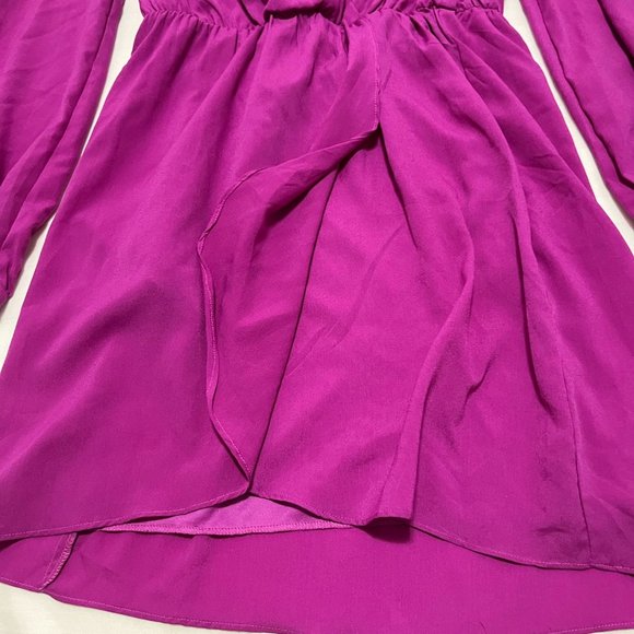Honey Belle Faux Wrap Hot Pink Elastic Waistband Dress Size S - Picture 7 of 11